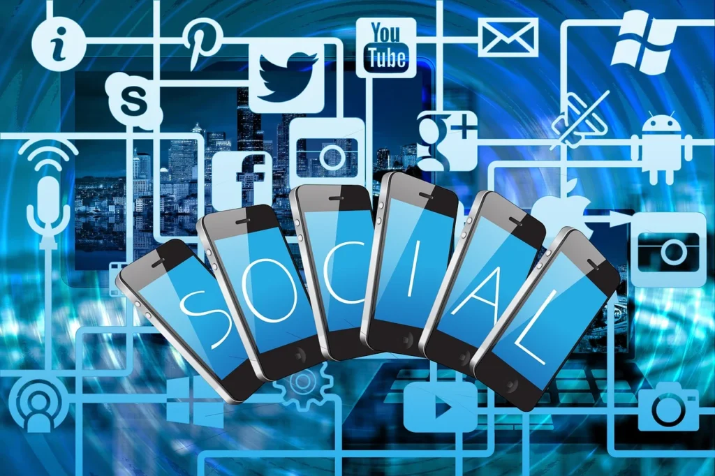 Using social media platforms for digital marketing to grow brand awareness and engage audiences online..